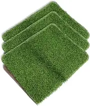 ifundom 3Pcs Artificial Grass Door Mat Lifelike Fake Turf Floor Mat for Home Entryway Durable Washable Outdoor Rug with Drainage