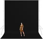LimoStudio 10' x 20' (W x H) Photo Video Studio Seamless Solid Dark Black Screen Muslin Backdrop Photo Studio Background, AGG1601