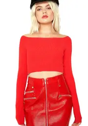 Gettin’ Sassy Off-Shoulder Crop Top