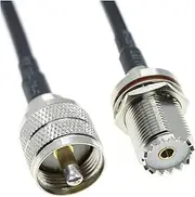 mangxiyis PAN DI RG58 UHF Male PL259 to UHF Female SO239 Bulkhead Crimp Lot R/F Coax Pigtail Jum/per 50ohm Cable(6M)