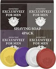 Mens Shaving Bar, Beard Bar | Moisturizes and Protects, Rich Lather, Portable Bar for Smooth Wet Shave, Long-Lasting Fragrance