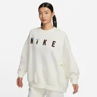 在飛比找Yahoo奇摩購物中心優惠-NIKE 女 運動上衣 大學T 刷毛 寬鬆版 Oversiz