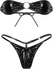[GRRKDFQ] Women'S Lingerie Strapless Bra with Thong G-String Briefs Set
