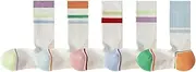 [Generic] Women Warm Cotton Socks Hiking Running Thick Cushion Athletic Crew Socks 5 Pairs, Assorted Colors, One Size