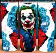 The Joker Red White and Blue Movie Cup Mug Tumbler 20oz with lid and straw