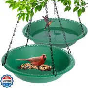 Hanging Bird Bath and Bird Feeder Set, 2 in 1 Large Birds Feeder Tray and Bir
