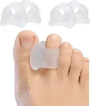 Pack of 12 Toe Straighteners Gel Toe Separators for Hallux Valgus Correction, Bunion Overlapping Toes, Transparent Silicone Toe Separators