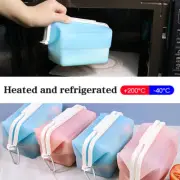 Collapsible silicone food storage containers w/BPA free airtight plastic Bag