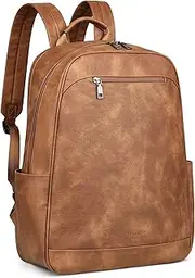 MASINTOR 15.6 inch Leather Laptop Backpack Purse for Women, Designer Travel and Work Bag with Laptop Compartment
