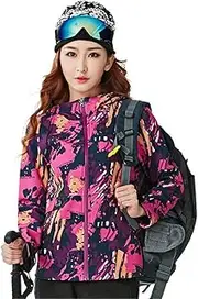 [BaronHong] Women Mountain Waterproof Ski Jacket Windproof Rain Camouflage Jacket