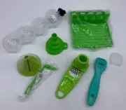 Set Green Multi functional Kitchen Cooking, Cutter, Funnel,Ice ball maker...