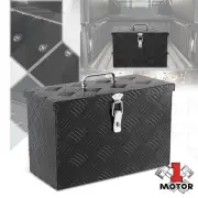 16"W Black Aluminum Trailer Pickup Truck Bed Tool Storage Box w/ Top Handles