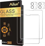 Ailun 2 Pack Screen Protector for iPad Pro 12.9 2022 6th & 2021 5th 2020 4th Generation + Camera Lens Protector,Tempered Glass Anti-Scratch Case Friendly, Compatible with Face ID Apple Pencil