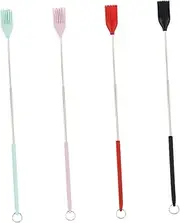 MAGICLULU 4pcs Silicone Pastry Brush for Kitchen BBQ Grilling Basting Brush Extendable Handle Oil Brush for Cooking Baking