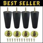 Premium Espresso Round Tapered Legs – 5 Inch Hardwood Set of 4 for DIY Projects