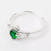 Irish Solid 925 Sterling Silver Claddagh Ring Emerald CZ May Birthstone NEW