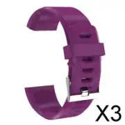 3X Replacement Smart Watch Wristband Sport Strap for ID115 Plus Purple