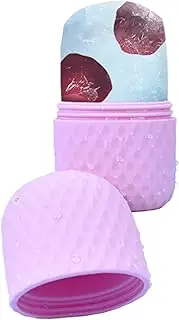 Xatteua Ice Roller for Facial - Silicone Facial Ice Mold - Ergonomic Handle Face Skin Care Cold Molds Compact for Traveling Home Outdoor Use