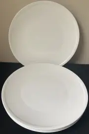 New Set of 4 Mikasa White Bone China Aspen Dinner Plates 10.75”