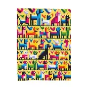 Velveteen Plush Blanket Pixelated Pets Parade Cute Fun Retro Artwork Dog Birds