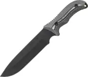 Schrade Fixed Blade. Black nylon belt sheath with sharpener, fire starter, an...