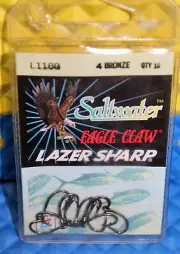 Eagle Claw Fish Hooks Saltwater Lazer Sharp L118G Size 4 Bronze 10EA