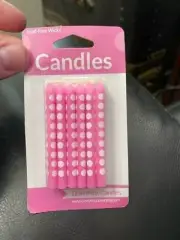 Candy Pink Polka Dot Birthday Candles 12Pcs New!!!