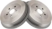 TRQ Driver & Passenger Side Rear Brake Drum Pair Compatible with Toyota Corolla