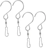 Stainless Steel Bird Feeder Hanger 4pcs Swivel s Hooks for Wind Chime Hanging Garden Decorations Heavy Duty and Versatile