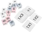 BESPORTBLE Math Multiplication Division Blocks Kids Educational Toys Interactive Number Cube Cards Math Practice Game