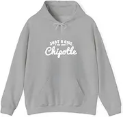 [X.Style] Just a Girl who Loves Chipotle Mexican Food ds011 Hoodie Grey XL