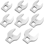 MagiDeal 8x 3/8 inch Drive Crowfoot Wrench Set Crows Foot Wrench Set Hand Tool Labor Saving Access Fasteners in Tight Space 10 to 19mm