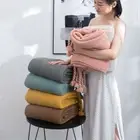 Warm Knitted Blanket Tassels Throw Thread Sofa Bed Cover Bedroom Office Blankets