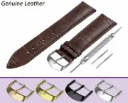 For RAYMOND WEIL Dark Brown Genuine Leather Watch Strap Band for Buckle Clasp