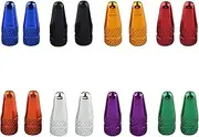 Pack of 16 Bicycle Valve Caps, Multi-Coloured, French, Aluminium, Tyre Set, Bicycle Modification, Presta Valve, Cap Dust Covers Cover, Coloured Accessories