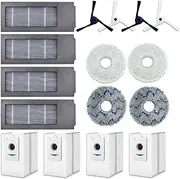[S YTALAND] Replacement Parts Accessories for ECOVACS DEEBOT X2 Omni Vacuum Cleaner, Include 4 Side Brushes, 4 Filter, 4 Dust Bags, 4 Mop Pads