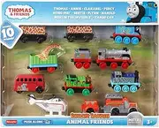 Thomas The Train and Friends Sodor Safari Animal Friends Play Set - Includes 10 Friends - Thomas, Annie, Clarabel, Percy, Hong Mei, Bertie, Flynn, Harold, Merlin the Invisible, and Cargo Car