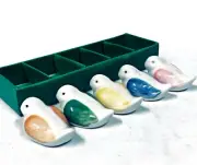 Japanese Chopstick Rests Set Holder Hashioki Ceramic Bird Zen Luxury Lucky Gift