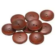10pcs Wooden Sewing Button 28mm 2 Holes Round Craft Button Caramel