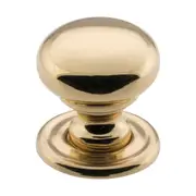 3650 Cupboard Knob Sheet Brass Polished Brass D19xP19mm
