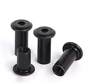 10/20/50PCS M3 M4 M5 M6 M8 Black Carbon Steel Large Flat Hex Hexagon Socket Head Rivet Connector Insert Joint Sleeve Cap Nut (Color : 15mm_M3 (50pcs))