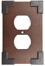 (12 Pack) Brainerd - Rowland - Duplex Outlet - Charcoal Ebony and Soft Iron