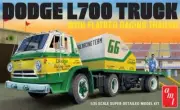 AMT 1368 Dodge L700 Truck with Flatbed Racing Trailer model kit