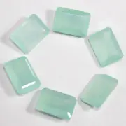 Natural Aqua Chalcedony 10x14mm To 20x25mm Octagon Faceted Cut Loose Gemstone