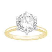 Bevilles 3.00ct Laboratory Grown Diamond Six Claw Solitaire Ring in 18kt Yellow Gold and 18kt White