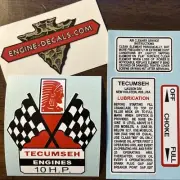 Tecumseh Engine 10-hp decal HH100 Kart Mini Bike Go Kart Flags Set 4