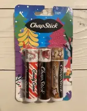3 Pack! Chapstick Holiday Limited Edition Mint & Cookie Lip Balm Set Sealed.