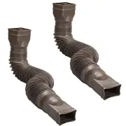 WholesalePlumbing Supply 2-Pack Brown Flexible Downspout Extension Gutter Con...