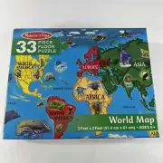 NEW Christmas Present Melissa & Doug World Map Floor Puzzle 33 Pieces Sealed New