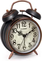 Peakeep Retro 4 inches Battery Operated Twin Bell Loud Alarm Black